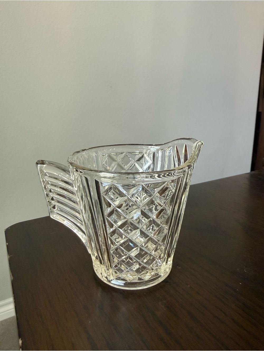 IMMACULATE Vintage Depression Era Glass Creamer Cream Pitcher Art Deco
